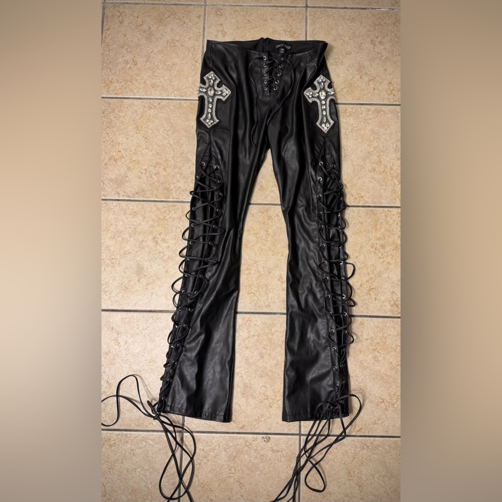 NWOT Current Mood Lace up trousers
